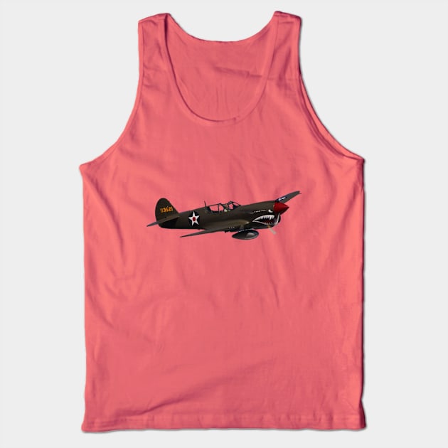 P-40E Warhawk - No Background Tank Top by acefox1